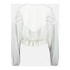 White V-Neck Blouse with Puff Sleeves