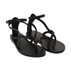 Black Leather Toe Strap Sandals