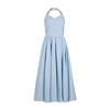 Blue Bow Detail Pleated Dress