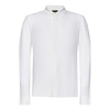 White Jacquard Stripe Cashmere Silk Shirt