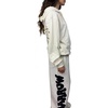 White Sweatshirt with Embroidered Logo and Prints