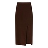 Cotton Midi Skirt with High Slit