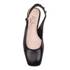 Studded black leather sling-back ballerina