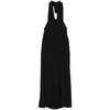 Black Crepe Midi Dress with Neck Tie