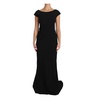 Black Stretch Fit Flare Gown Maxi