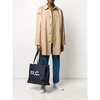 Daniela Logo Print Denim Shopping Bag