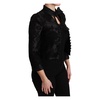 Dolce & Gabbana  Black Floral Jacquard Blazer Silk Jacket