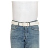 Woven Fabric Belt with Silver Buckle