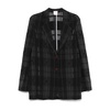 Black Button-Up Jacket with Notched Lapels