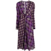 Silk Checkered Midi Dress