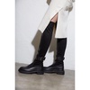 Black Velour & Leather Knee-High Boots