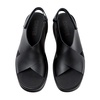 Black Casual Leather Sandals for Women