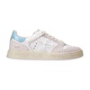 White and Blue Leather Sneakers