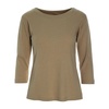 Rib Blouse with Boat Neck Nutmeg