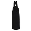 Black Crepe Midi Dress with Neck Tie