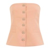 Strapless Button-Front Top in Pink