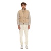 Beige Knit Collar Jacket with Buttons