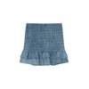 Blue Cotton Ruffle Short Skirt