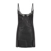 Black Embroidered Leather Dress