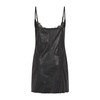 Black Embroidered Leather Dress