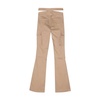 Flared Beige Trousers with Detachable Panels