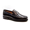 Classic Black Moccasin with Leather Details
