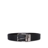 Black Grained Leather Belt