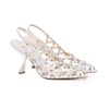 Metallic Leather Pumps with Asymmetric Heel
