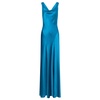 Blue Satin Dress with Cut-Out Back