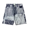 Blue Jacquard Patchwork Shorts