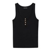 Ribbed tank top with gold buttons