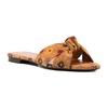 Knotted Suede Slides Floral Print