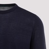 Blue Wool Crew Neck Sweater