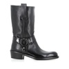 Black Leather Biker Boots
