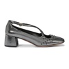 Silver Half Heel Pumps Stud Detailing