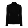 Black Wool Sweater with Roll Neck