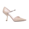 Nude Leather Closed Toe Heels