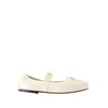 White Ivory Smooth Calfskin Ballerinas