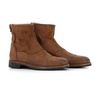 Burnt Brown Suede Boots with Zipper