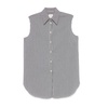 Blue Sleeveless Button-Up Shirt