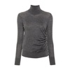 Grey Wool Sweater with Ribbed Detailing