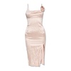 Satin dress with crumple effect