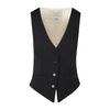 Gabardine V-neck Sleeveless Gilet