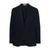 Navy Blue Cotton Blend Twill Weave Blazer
