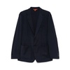 Navy Wool Blazer with Tropical Style