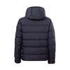 Blue Hooded Coat with Zip Fastening