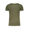 Green Cotton V-Neck T-Shirt with Print