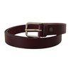 Maroon Leather Belt with Metal Buckle