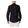 Black Mandarin Collar Long Sleeve Shirt