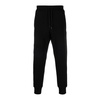 Navy Blue Jogger Pants with Black Side Bands and Logo Lettering
